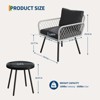 Jojoka 3 Piece Patio Sofa Set, Outdoor Wicker Conversation Furniture with Coffee Table for Balcony, Deck, Garden, White & Black - 2 of 4