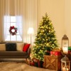 Tangkula Hinged Life-Like Christmas Tree W/ LED Lights Pre-Lit Artificial Xmas Tree W/ PE & PVC Leaves - 2 of 4
