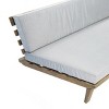 75.75" Patio Sofa with Acacia Wood Frame and Water-Repellent Cushions, Modern Left Arm Outdoor Seating -3irtyhousy - 3 of 4
