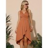 INSPIRE CHIC Women's Sleeveless High Low Wrap V Neck Midi Knit Pleated Flowy Dress with Pockets - 4 of 4