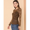 INSPIRE CHIC Women's Vintage Semi-Sheer Puff Long Sleeve Embroidery Lace Floral Blouse - 2 of 4