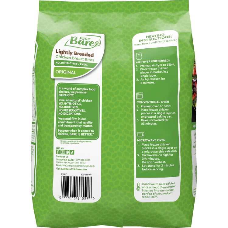 Just Bare Lightly Breaded Chicken Breast Bites - Frozen - 24oz, 3 of 7