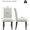Acekool Upholstered Dining Chairs Set of 2, Wood Legs, Linen Fabric, for Dining Room and Kitchen - 2 of 4