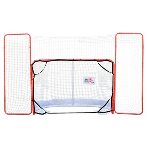 Racxily 72" Double Fish Hockey Goal Net with Backstop - Red & White Street Hockey Set for Adults, Includes Practice Targets - 1 of 4