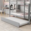 Okak Rubber Wood Twin over Twin Bunk Bed with Trundle, Twin Bed can Convertible into Twin Size Beds, Kids Bunk Beds for Bedroom and Dormitory - 3 of 4