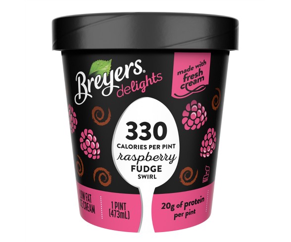 Breyers Delights Raspberry Fudge Swirl Ice Cream - 1pt