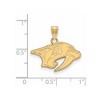 Black Bow Jewelry 14k Yellow Gold Plated Sterling Silver Nashville Predators NHL Small Pendant - 2 of 3