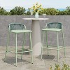 Christopher Knight Home Cadi 29" Outdoor Aluminum Barstools with Rope-woven Scallop-shaped Backrest (Set of 2) - 2 of 4