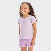 Toddler Girls' 2pc Barbie Short Sleeve T-Shirt and Shorts Set - Purple - 3 of 4