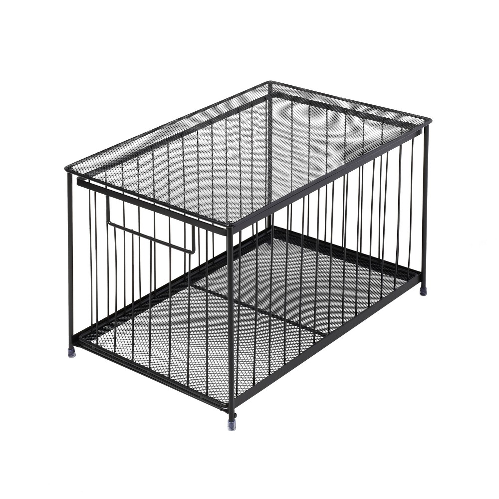 Case Pack Of 2))Large Stackable Slide Out Drawer Black - Brightroom™: Iron & Plastic, Rust-Resistant, No Assembly Required