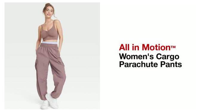 Women's High-Rise Cargo Parachute Pants - All In Motion™, 2 of 8, play video