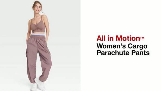 Women's High-Rise Cargo Parachute Pants - All In Motion™, 2 of 8, play video