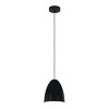 1-Light Sarabia Pendant Structured Black Exterior and Matte White Interior Metal Shade - EGLO: Adjustable Ceiling Fixture for Kitchen - 2 of 3