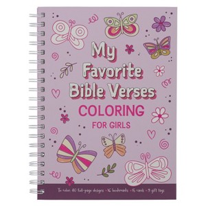 Coloring Book Favorite Bible Verses for Girls Wirebound - (Spiral Bound) - 1 of 1