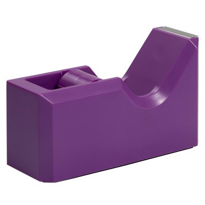 Purple Heavy-Duty Plastic Desk Tape Dispenser