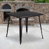 Emma and Oliver Commercial Grade 31.75" Square Black-Antique Gold Metal Indoor-Outdoor Table - image 2 of 2