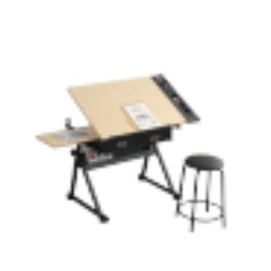 Racxily adjustable drawing drafting table desk with 2 drawers for home office and school with stool - 1 of 1