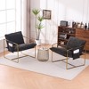 Set of 2 Modern Accent Chair with Arm Pockets, Upholstered Armchair with Metal Frame for Living Room and Bedroom 4W - ModernLuxe - 2 of 4