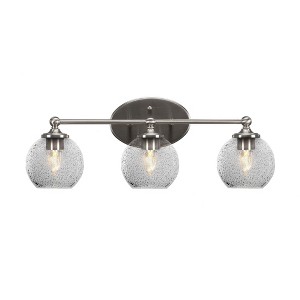 Toltec Lighting Capri 3 - Light Vanity in  Brushed Nickel with 5.75" Smoke Bubble Shade - 1 of 2