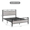 Bed Frame with Headboard, Industrial Platform Bed Frame with 14 Strong Metal Slats Support, 11'' Under-Bed Storage, No Noise, Easy Assembly - 3 of 4