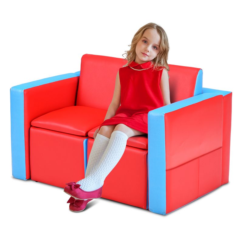 Infans Multi-functional Kids Sofa Table Chair Set Couch Storage Box Furniture Bedroom, 1 of 8