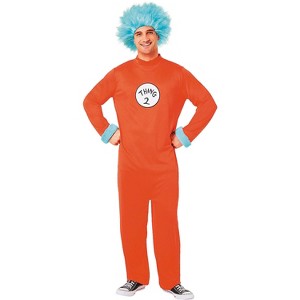 Dr. Seuss Adult Thing 1 Halloween Costume Jumpsuit - 1 of 2