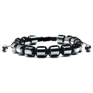 West Coast Jewelry Men's Hematite Stone Bead Adjustable Bracelet (8mm) - 1 of 4