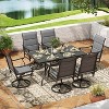 VisioGear Patio Accent Table Sets, 7-Piece Outdoor Table and Chairs Set, Patio Table with Umbrella Hole for Backyard, Gray, 21.7"*21.7"*40.2" - 3 of 4
