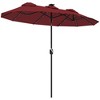 Outsunny 9.7' Double-sided Patio Umbrella with 3 Air Vents, Tilt and Crank, Outdoor Umbrella, Red - 4 of 4