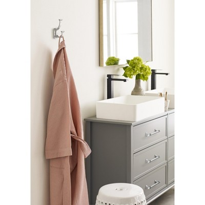 Polished Chrome Double Prong Decorative Wall Hook