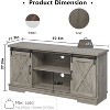 Farmhouse TV Stand for 65" TVs, Storage & Sliding Barn Doors, Adjustable Shelf, Modern Media Console for Living Room, Bedroom - 2 of 4