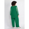 Catherines Women's Plus Size 2-Piece Beaded Mesh Sleeve Pant Set - 3 of 4