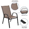 Flash Furniture 5 Piece Outdoor Patio Dining Set - Tempered Glass Patio Table, 4 Flex Comfort Stack Chairs - image 4 of 4