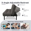 Dyonery 71" Convertible Futon Sofa Bed,Modern Linen Futon Couch with Detachable Cushion,Adjustable Backrest & Armrest - 3 of 4