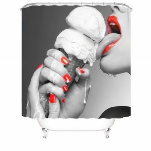Licking The Tongue Of Ice Cream Shower Curtains for Bathroom Waterproof Fabric Bath Curtain Durable Soft Stylish Bathroom Decor 72x72 Inch - 1 of 1