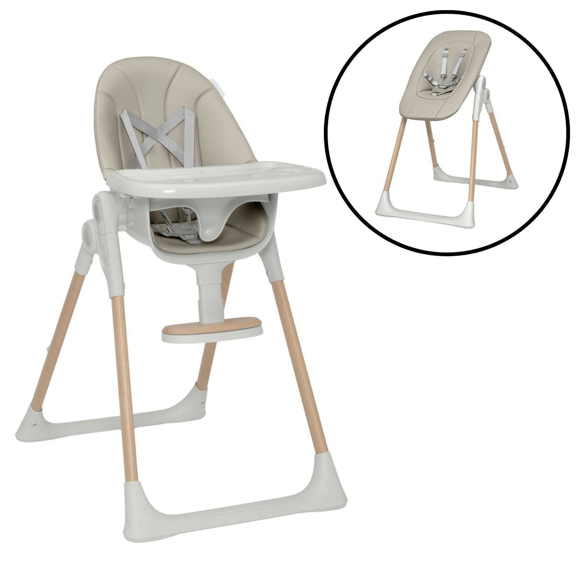 Delta Children Duet 2-in-1 High Chair and Newborn Seat - Taupe
