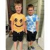 Little Kid Shorts Sets Kids Summer Beach Outfit  Pulm Leaves Pattren Short Sleeve Shirt Top with Shorts Suits - 3 of 4