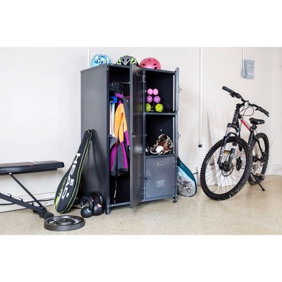 Industrial Black Steel 4-Door Lockable Office Locker