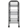 vidaXL 3-Tier Kitchen Trolley Black 18.1 in.x10.2 in.x25.2 in. Iron - 4 of 4