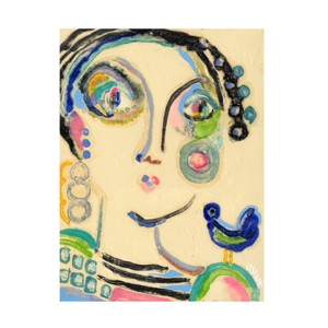 Trademark Fine Art - Wyanne 'Bluebird On My Shoulder' Canvas Art - 1 of 4