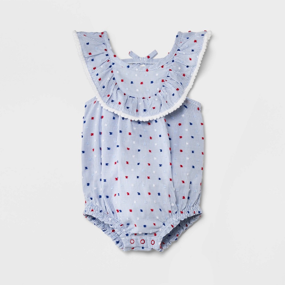 Baby Girls' Clip Spot Romper - Cat & Jack Blue 3-6M