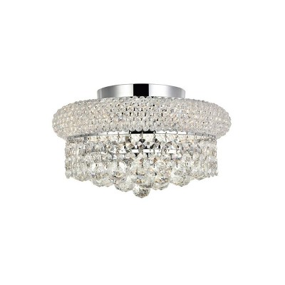 Elegant Lighting Primo 4 light Chrome Flush Mount Clear Royal Cut Crystal