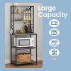 VASAGLE Coffee Bar, Bakers Rack for Kitchen with Storage, 6-Tier Kitchen Shelves with 6 Hooks, Microwave Stand, Industrial - 4 of 4