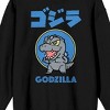 Godzilla Classic Chibi Monster Crew Neck Long Sleeve Black Adult Tee-XL - 2 of 3