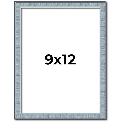 PosterPalooza | Photo Size Textured Blue Picture Frame - UV Acrylic, Foam Board Backing, Hanging Hardware