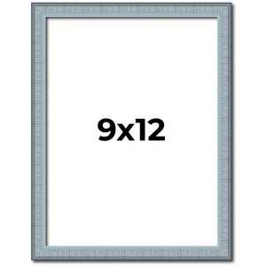 PosterPalooza | Photo Size Textured Blue Picture Frame - UV Acrylic, Foam Board Backing, Hanging Hardware - 1 of 4