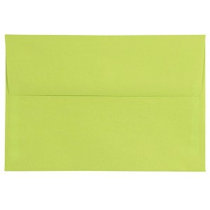JAM PAPER #10 Business Colored Envelopes - 4 1/8 x 9 1/2 - Ultra Lime Green - 100/Pack - 1 of 1