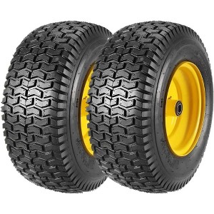 [2Set]Lawn Mower Utility Cart Turf Tires With Wheel,for Lawn Mower Tires,Riding Mower,Garden Tractors - 1 of 4