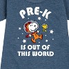 - Peanuts - Pre K is Out of This World Graphic Short Sleeve Fleece Dress - 2 of 4