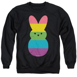 Peeps Rainbow Striped Easter Bunny Peep Unisex Adult Crewneck Sweatshirt - 1 of 4